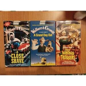 Wallace and Gromit VHS Lot - Grand Day Out, Wrong Trousers, Close Shave 1996